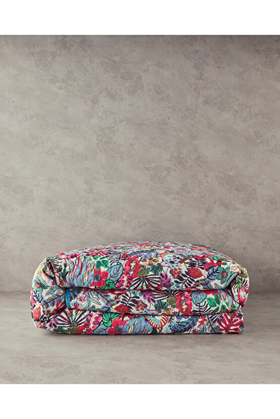 Flower Frenzy Tek Kişilik Çok Amaçlı Örtü Mor