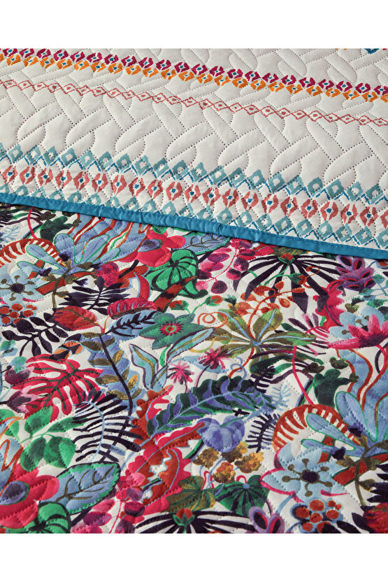 Flower Frenzy Tek Kişilik Çok Amaçlı Örtü Mor