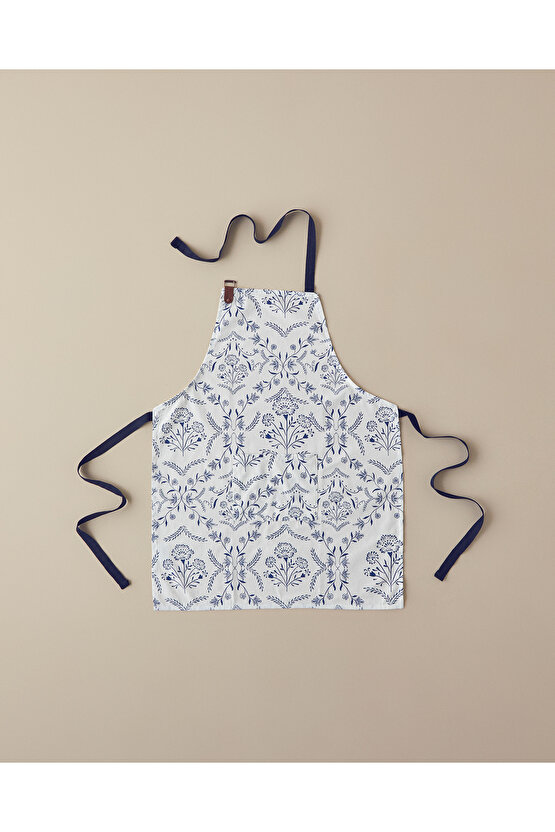 Cooktop Pamuk Polyester Mutfak Önlüğü 70x55 Cm Beyaz - Mavi