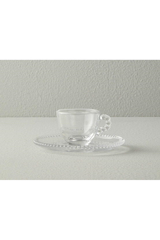 Balloon Cam 8 Parça 4 Kişilik Kahve Fincan Takımı Şeffaf