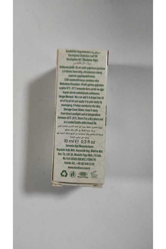 Soğuk Sıkım Okaliptus Yağı 10ml