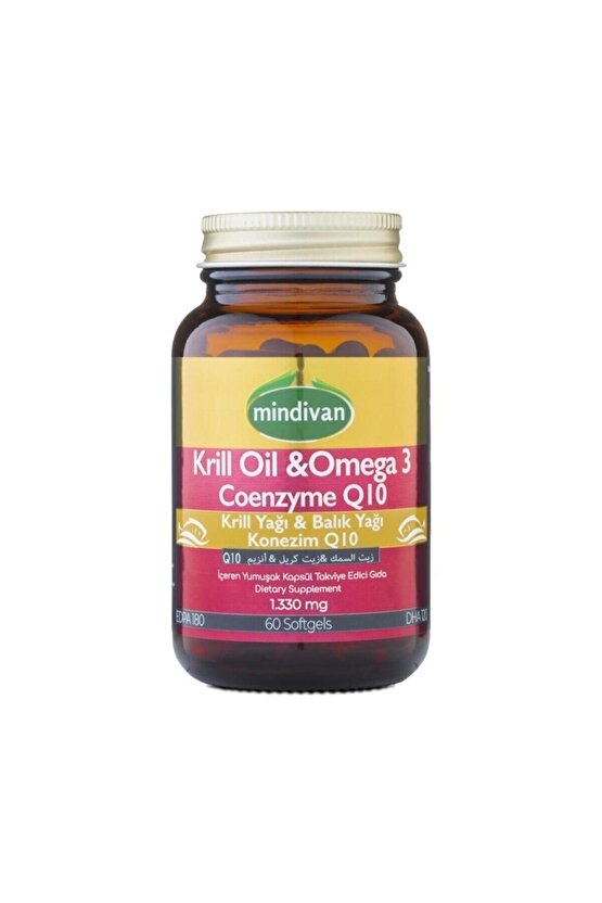 Krill Oil Omega 3 Koenzim Q10 Kapsül Krill Yağı Balık Yağı Q10 1330mg 60 Kapsül