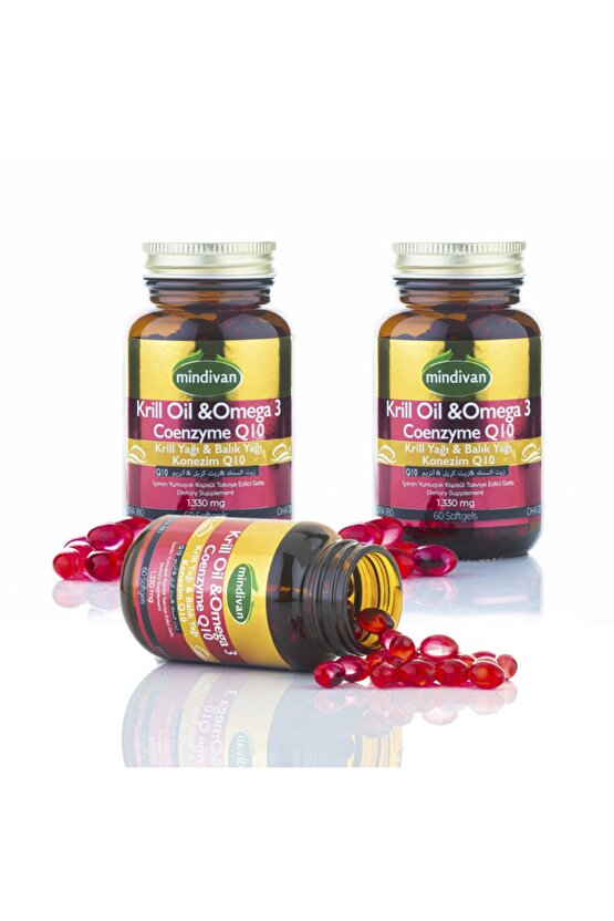 Krill Oil 3 & Coenzyme Q10 X 3 Adet