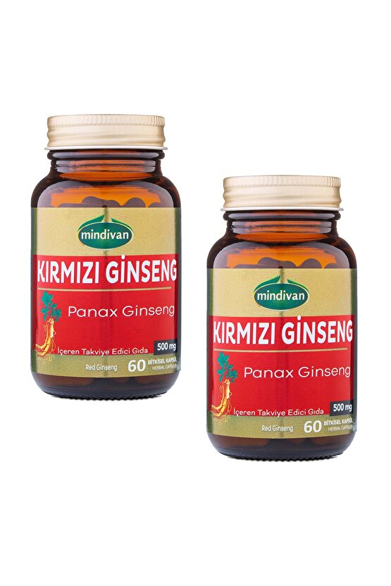 Kırmızı Ginseng Ekstraktı 60 Kapsül Panax Ginseng Red Ginseng x2 ADET