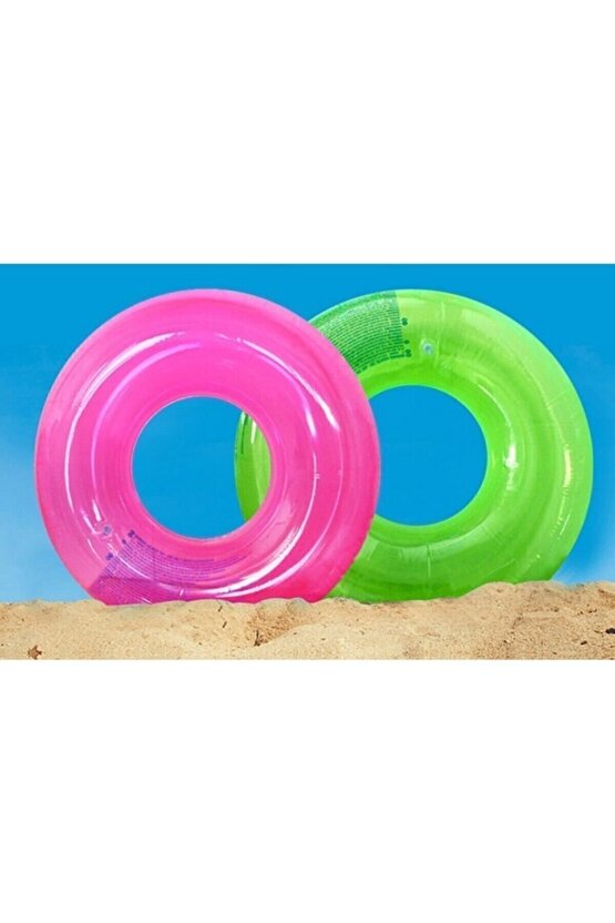 Şeffaf Baskılı Jumbo Simit 76 Cm - 59260 Pembe