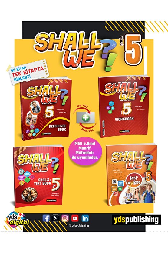 Shall We?! 5 Reference Book & & Shall We?! 5 Skills + Test Book ve Shall We?! 5 Key Words Yeni Set