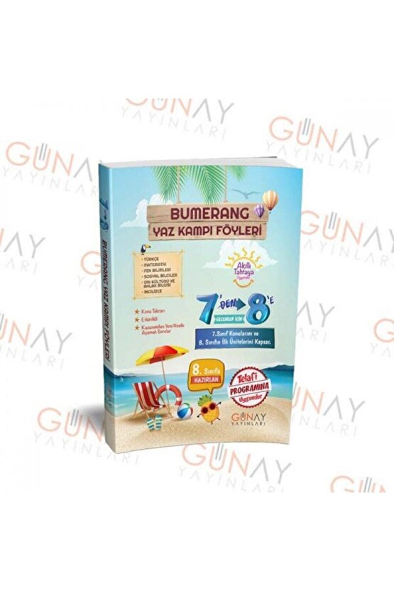 7den 8e Bumerang Yaz Kampı Föyleri Günay Lgs