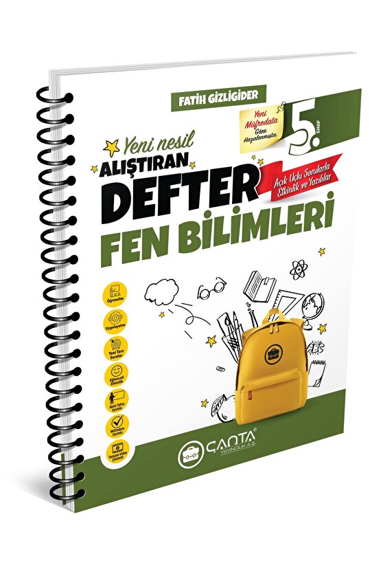 Çanta 2025 5. Sınıf Fen Bilimleri Alıştıran Defter