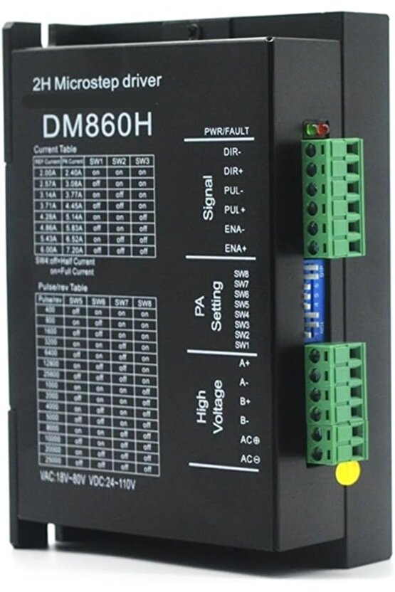 DM860H Dijital Step Motor Sürücü - 7.2A Fanlı ACDC Yüksek Voltaj CNC Sürücüsü