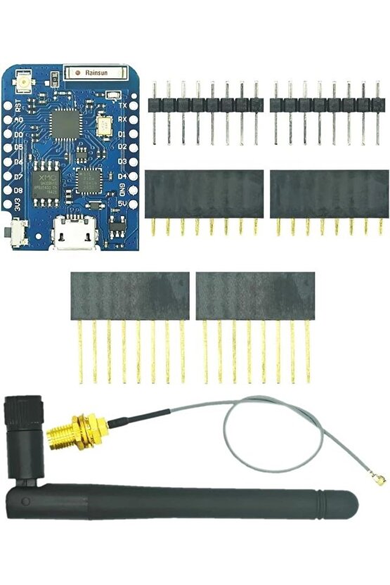 WEMOS D1 Mini Pro 16MB ESP8266 WiFi Geliştirme Kartı CP2104 USB Antenlİ Arduino IDE Uyumlu