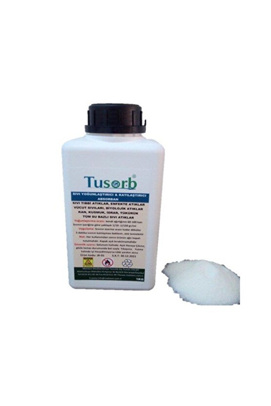 Sıvı Atık Yoğunlaştırıcı & Jelleştirici Absorban 1 Kg Plastik Şişe