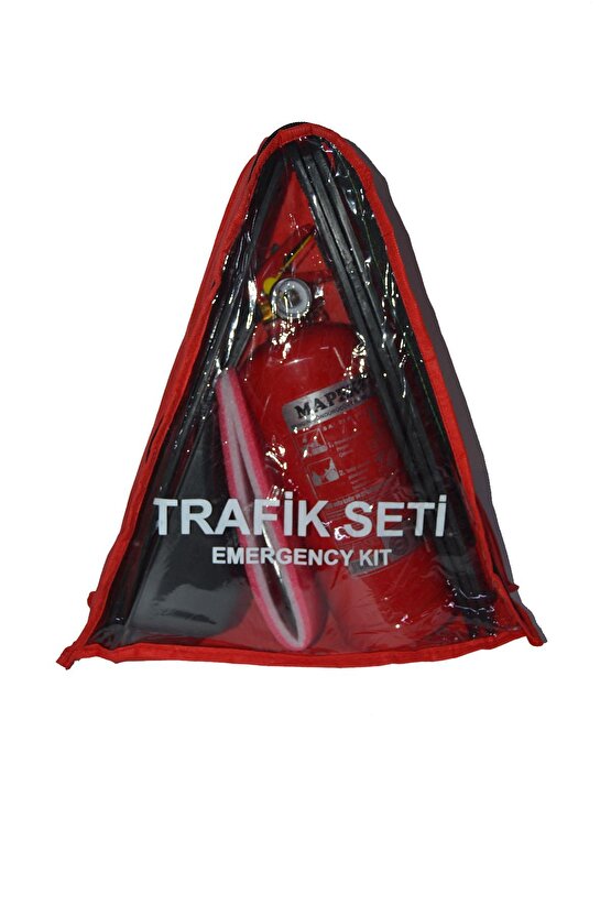 Üçgen Trafik Ve Ilkyardım Seti Mapeks Yangın Tüpü Takoz Reflektör Boyunluk Ekonomik Set