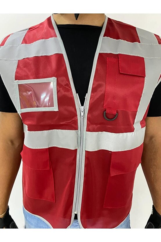 REFREKTÖRLÜ MÜHENDİS YELEĞİ CEPLİ