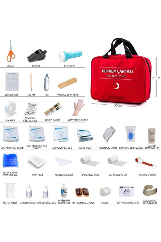Deprem Çantası Afet Ve Acil Durum Ilk Yardım Seti