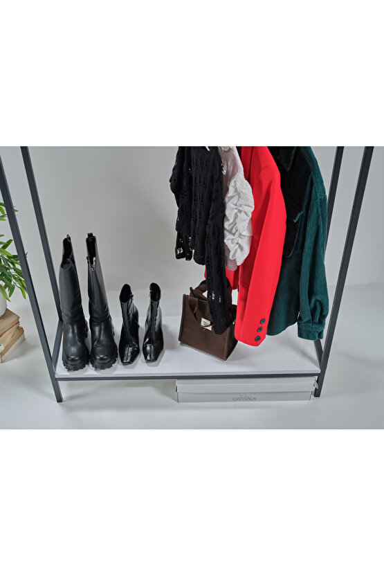 Raflı Askılık Konfeksiyon Askısı Elbise Askılığı