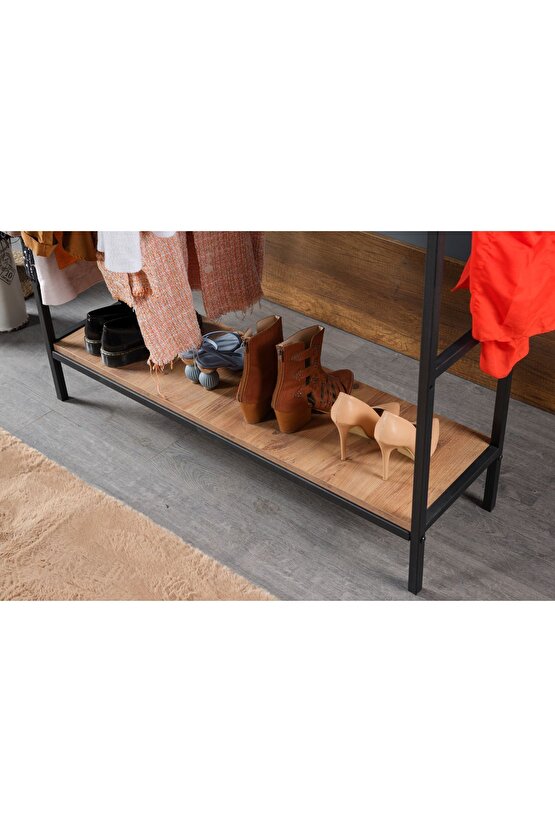 Raflı Askılık Konfeksiyon Askısı Elbise Askılığı