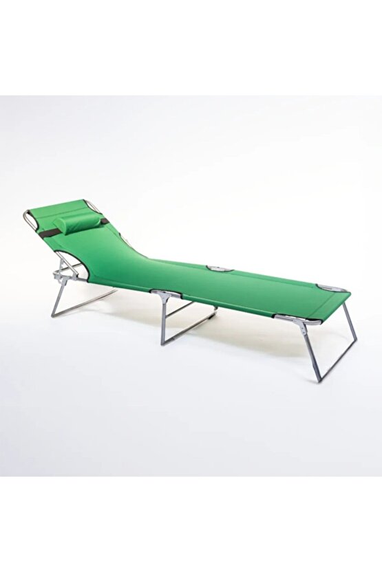 Kamp Yatağı Yastıklı Katlanır Şezlong Kampet Yeşil 1627