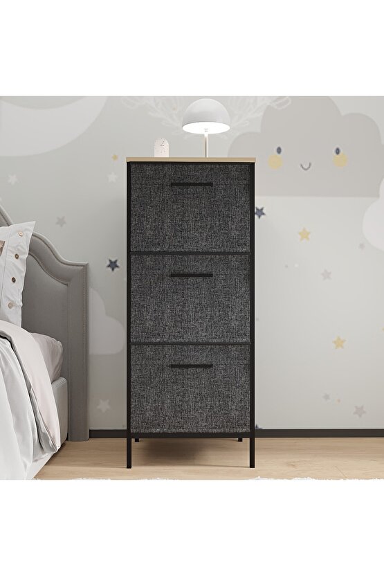 Çocuk Dolabı 3 Çekmeceli Büyük Boy Komodin Sehpa