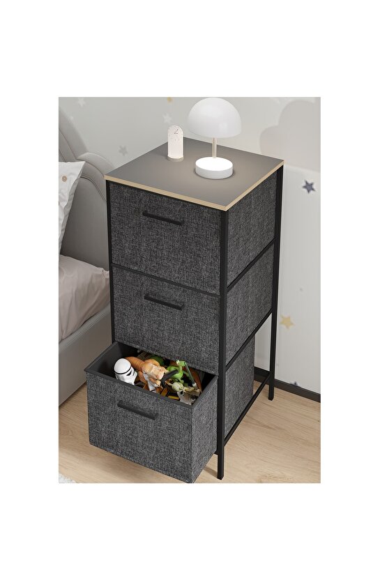 Çocuk Dolabı 3 Çekmeceli Büyük Boy Komodin Sehpa