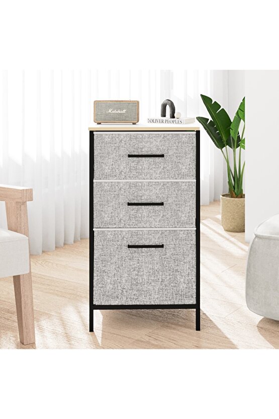 Çok Amaçlı Dolap 3 Çekmeceli Orta Boy Komodin Sehpa