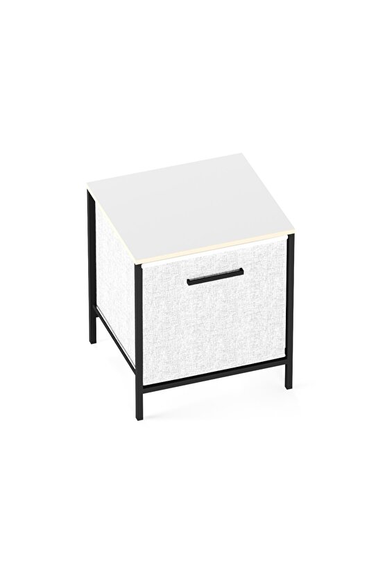 Çocuk Dolap 1 Çekmeceli Komodin Sehpa Gri 1597