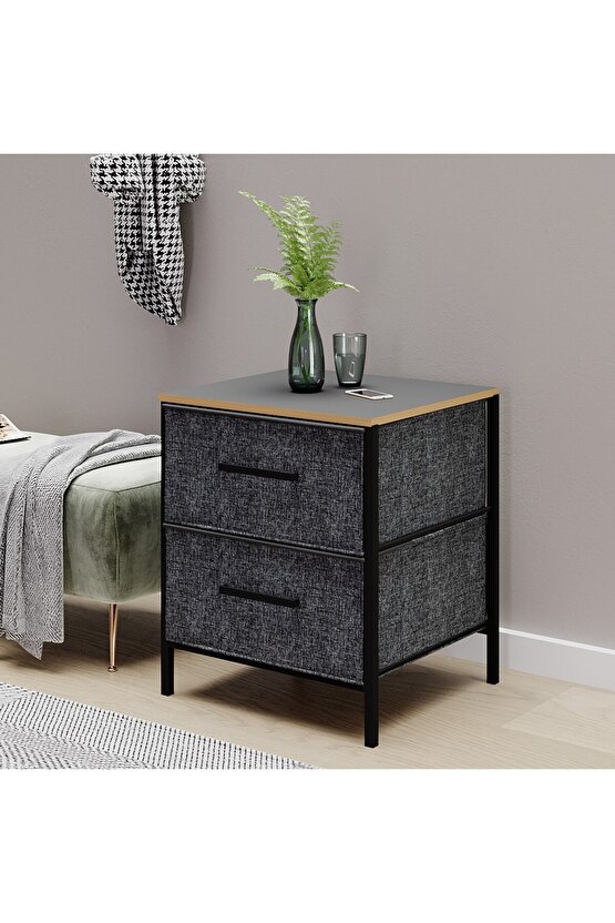 2 Çekmeceli Çok Amaçlı Dolap Komodin Sehpa