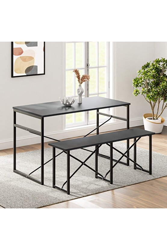 Masa Takımı Bench Bank Masa Seti 120x60  Masa Mutfak Masası Yemek Masası