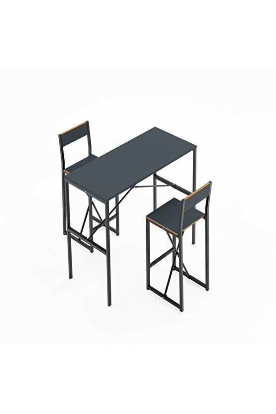 Gzl Bar Masa Bar Sandalye Yemek Masa Sandalye Takımı Füme 1581