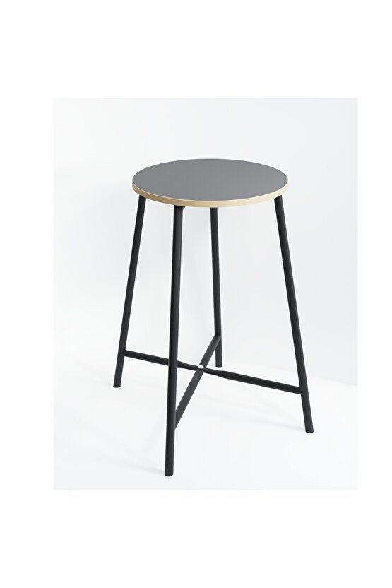 Oval 2 Kişilik Yemek Masası Bar Masası Mutfak Füme 1528