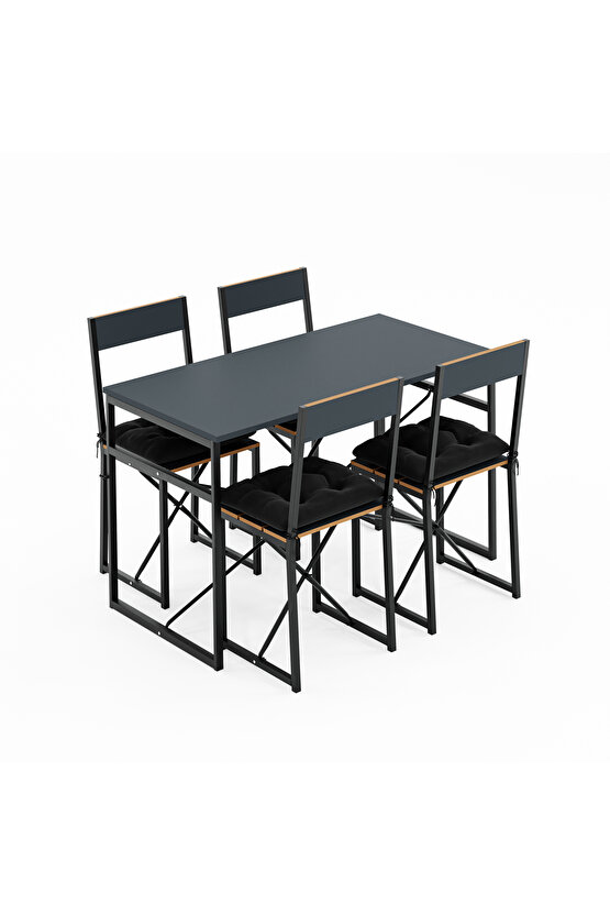 Atlantik Minderli Mutfak Masası Yemek Masası Takımı Füme 1534