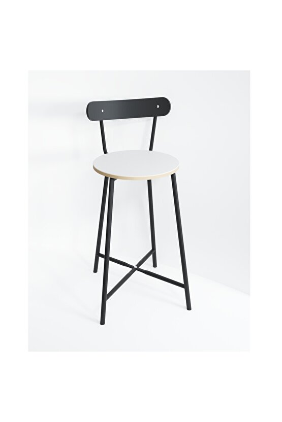 Bar Sandalyesi Oval Mutfak Taburesi  Beyaz 1512