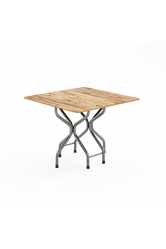 Katlanır Kırma Çam Kare Masa Sandalye Takımı Seti 1385