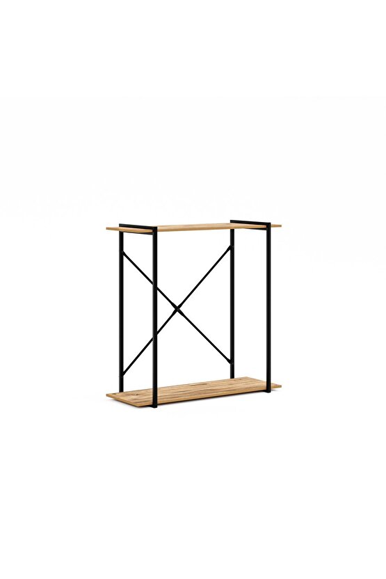 Metal Ayaklı Dresuar Raflı Dresuar Dekoratif Metal Dresuar Çam 1376