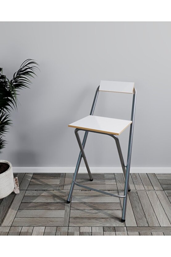 Mutfak Bar Masa Sandalye Takımı Katlanır Bar Sandalye 2 Kişilik Mutfak Masası Beyaz 1296