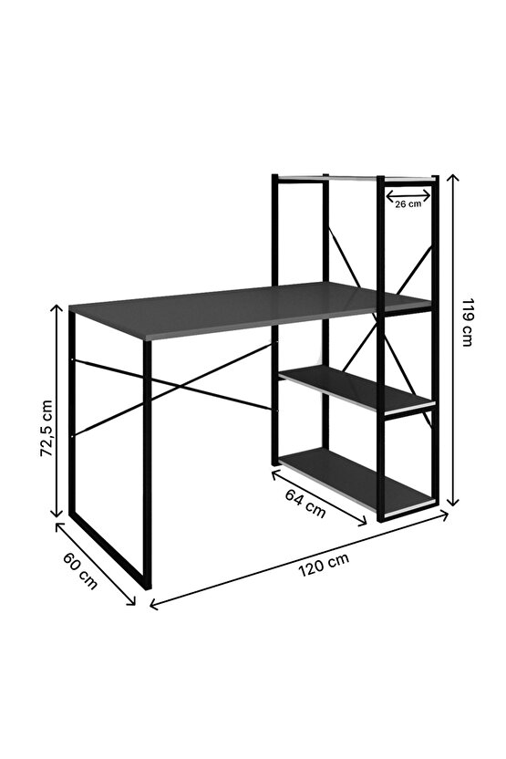 Kitaplıklı Çalışma Masası Bilgisayar Ofis Masası 1003