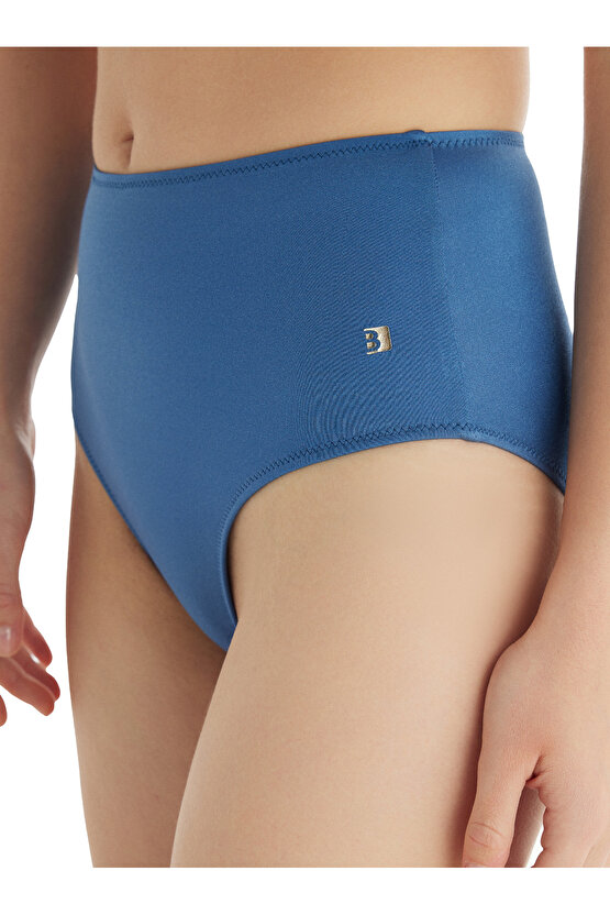 Kadın Yüksek Bel Bikini Altı 10712 - Mavi