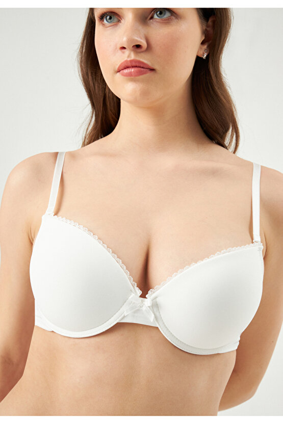 Ekru Ersk121 Tulıp Badem Yarı Push-Up Tek Sütyen