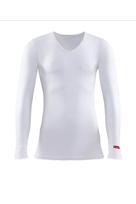 Black Spade 1257 2.seviye Uzun Kol V Yaka Unısex Termal Içlik Beyaz