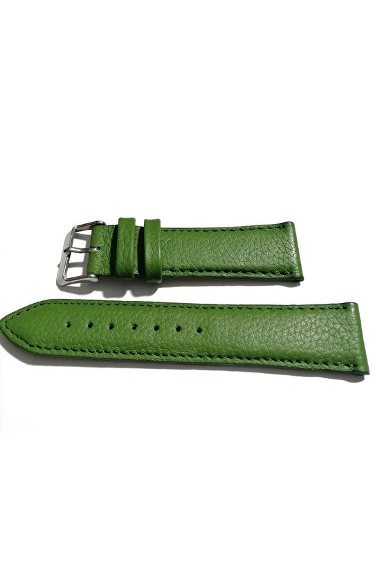 &Her Saate Uyumlu Hakiki Deri Saat Kordonu YEŞİL MAT 22 mm ( 311 )