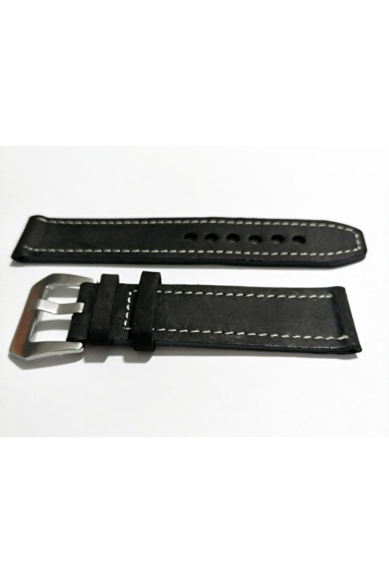 &Her Saate Uyumlu Hakiki Grizi Deri Saat Kordonu 20  mm  (161 )  siyah