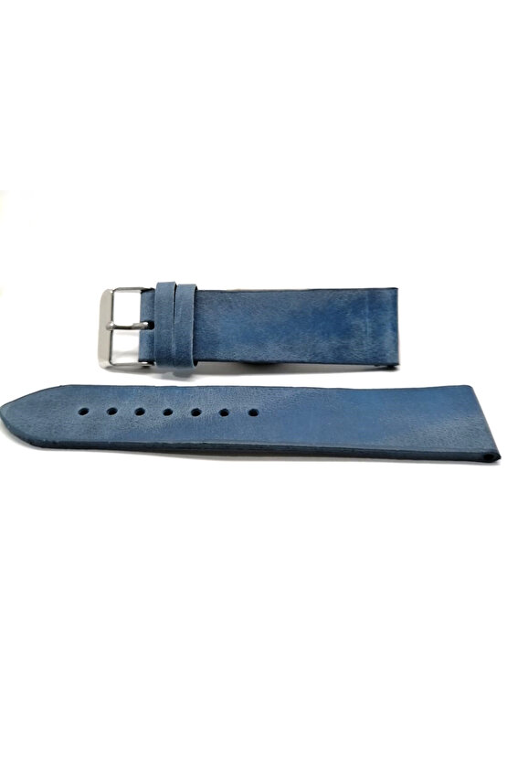 Fosil uyumlu hakiki Grizi  Deri saat kordonu 20 mm Mavi