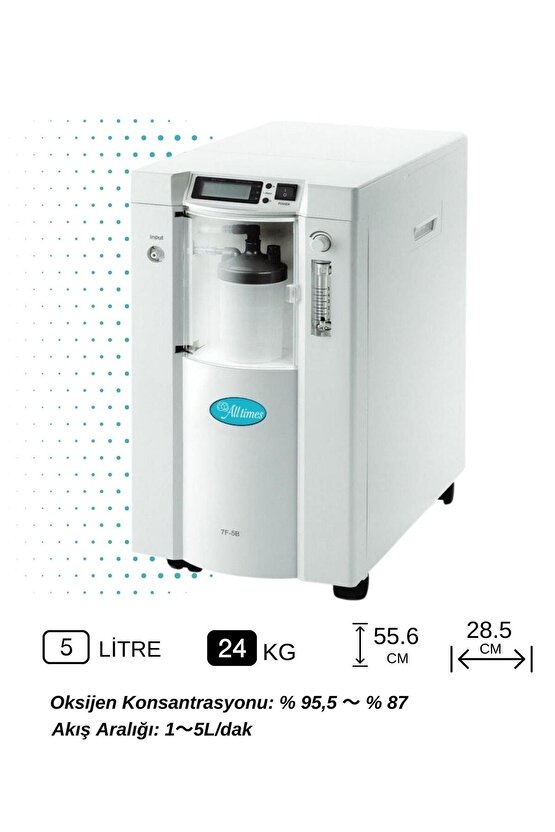 Oksijen Konsantratörü Solunum Cihazı Konsantratör 5l
