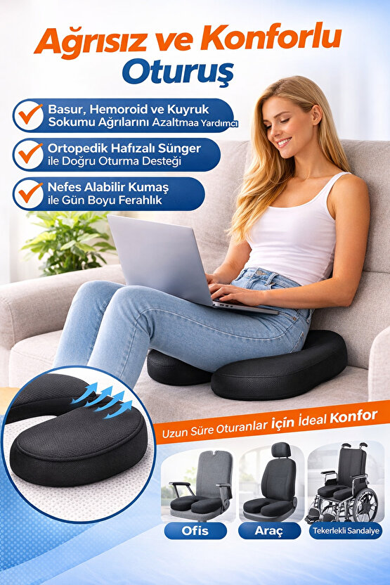 Visko Ortopedik Oturma Simidi Minderi