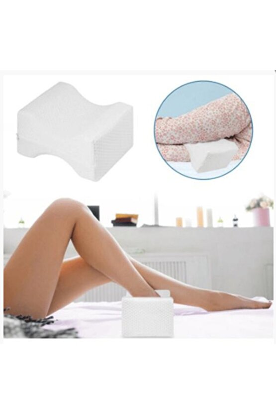 Ortopedik Bacak Arası Yastık Minderi Beyaz, Rahat ve Destekleyici Tasarım