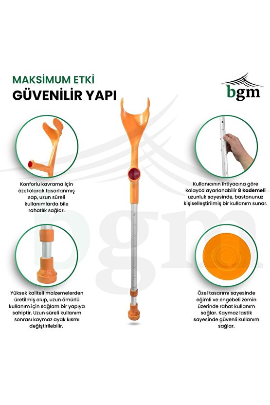 Çocuk Koltuk Değneği – Çocuk Kanedyen Değnek- 1 Çift Yüksek Kalite Ortopedik Yürüme Desteği Değneği