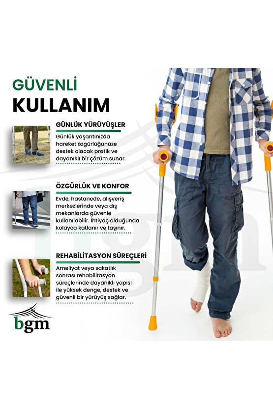 Çocuk Koltuk Değneği – Çocuk Kanedyen Değnek- 1 Çift Yüksek Kalite Ortopedik Yürüme Desteği Değneği