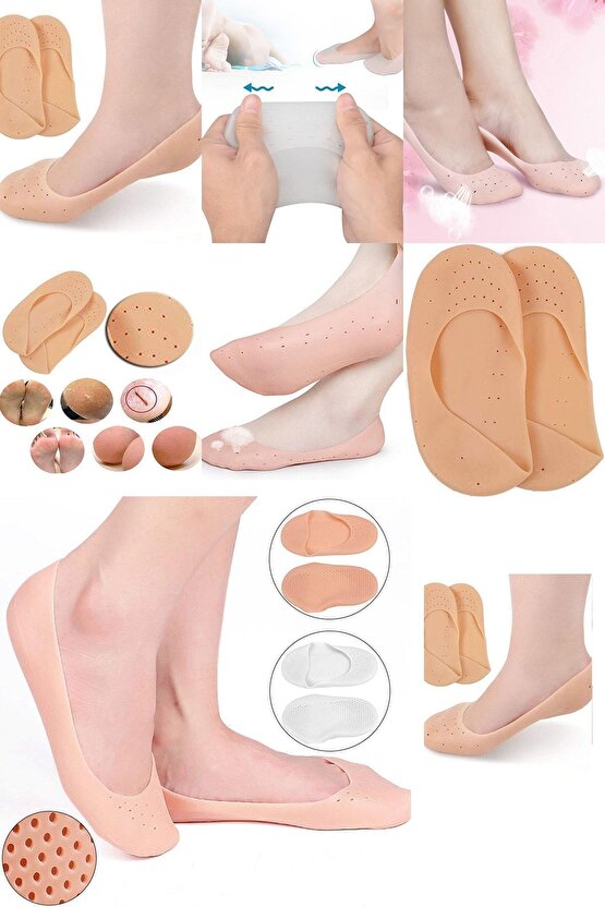 Main Shop Patik Ayak Topuk Çatlak Çorabı Ten Rengi Çorap Topuk Çatlak Giderici Ayak Bakım M-032