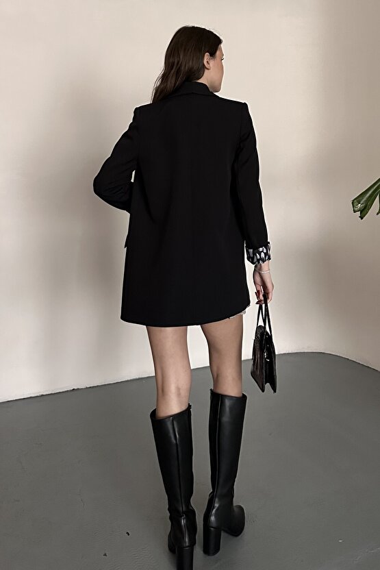 Kadın Blazer Ceket Oversize Uzun | Lepoar Astarlı Klasik Şık Ofis & Günlük