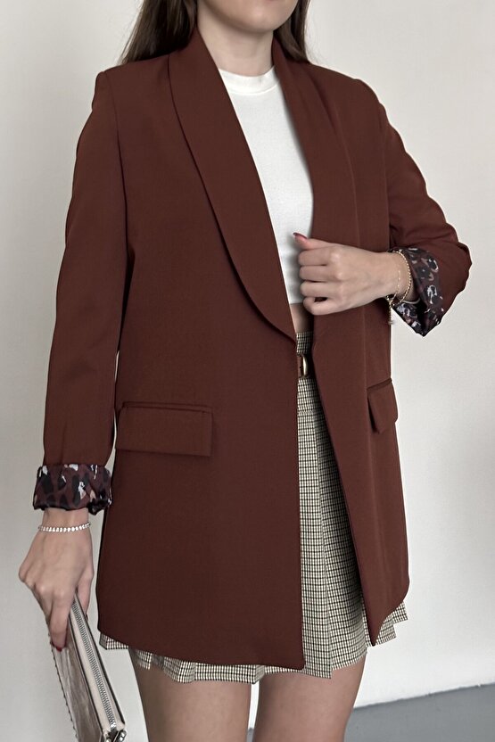 Kadın Blazer Ceket Oversize Uzun | Lepoar Astarlı Klasik Şık Ofis & Günlük