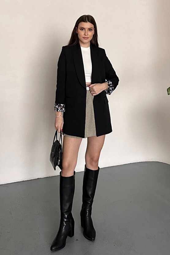 Kadın Blazer Ceket Oversize Uzun | Lepoar Astarlı Klasik Şık Ofis & Günlük